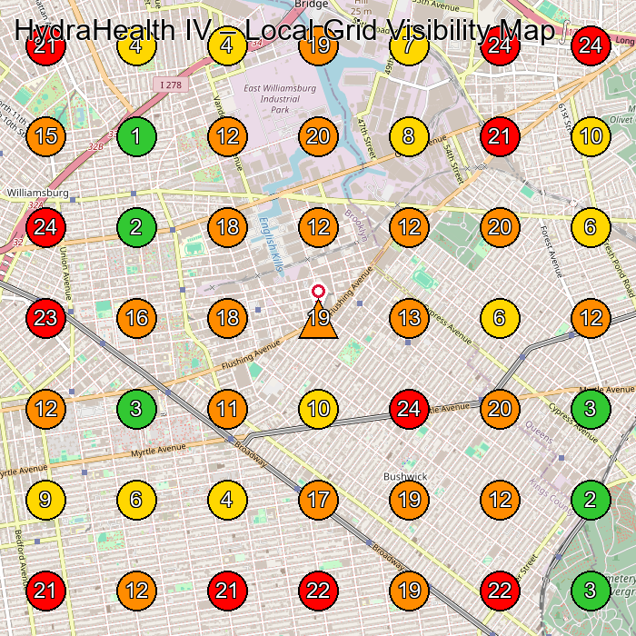 HydraHealth IV Wellness Program GeoGrid ranking map for Brooklyn NY